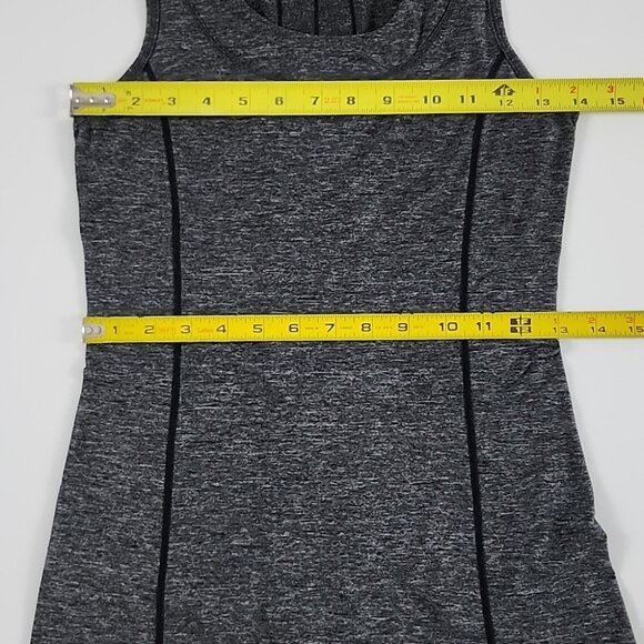 Lululemon Dash Tank II Heathered Grey Ruffle Scoop Neck Stretch Size 4 - Picture 9 of 10
